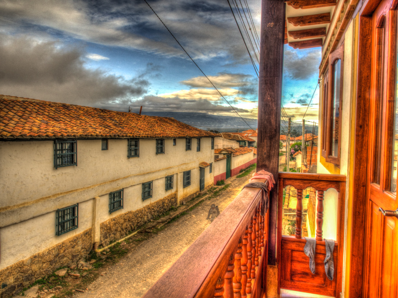 Widok z hostelu w Villa de Leyva, podróż Kolumbia