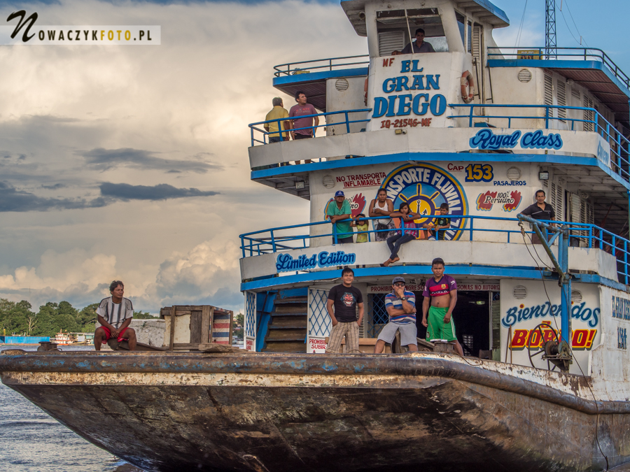 Santa Rosa, Peru - A passenger ferry and cargo on the Amazon river